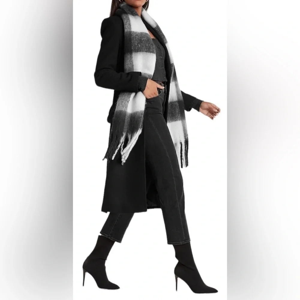 NEW Express Chunky Thick Scarf Oversized with Fringe Detail One size